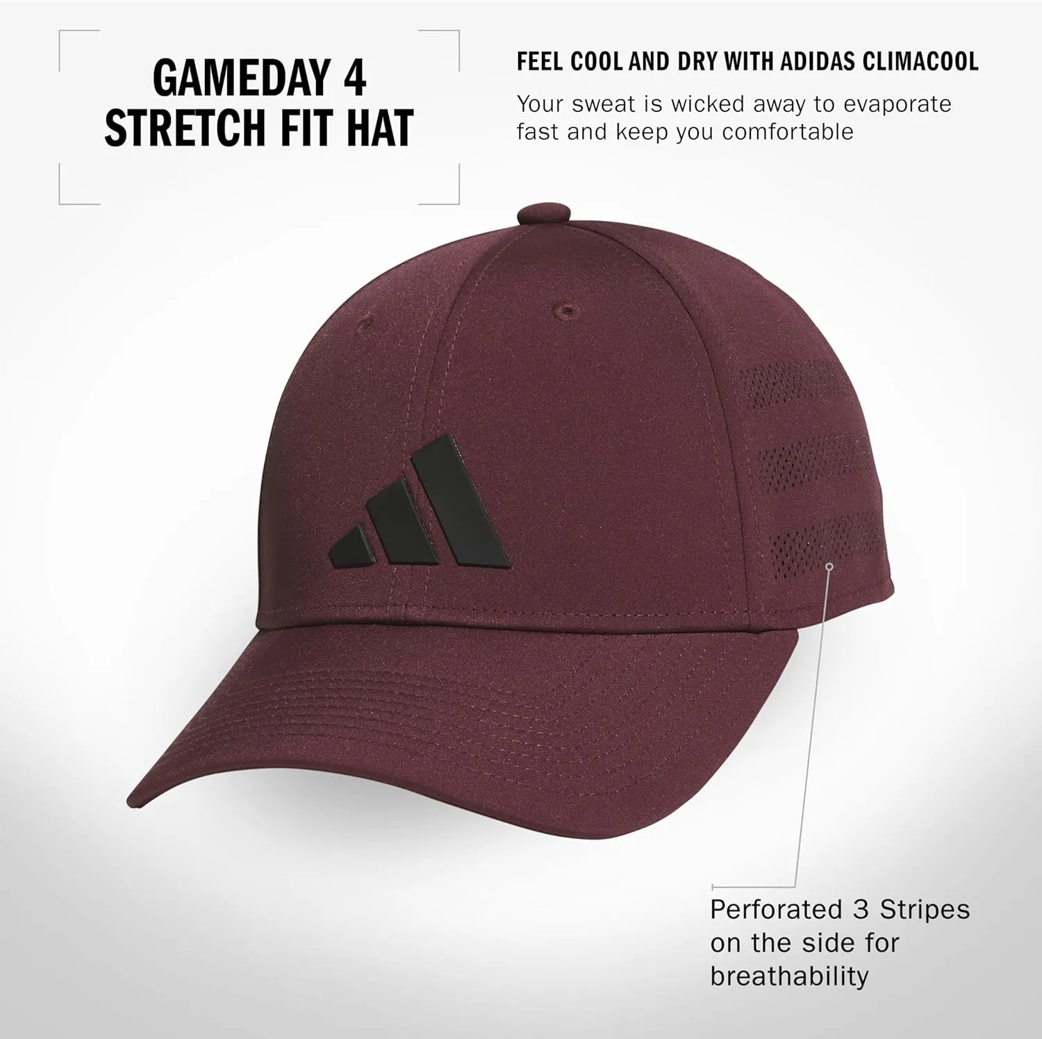 adidas Men's Gameday Stretch Fit Baseball Cap