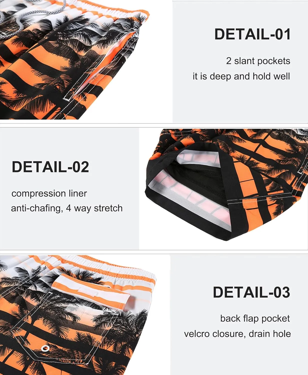 APTRO Men's Swim Trunks with Compression Liner 5 Inch Bathing Suit Beach Swimsuits