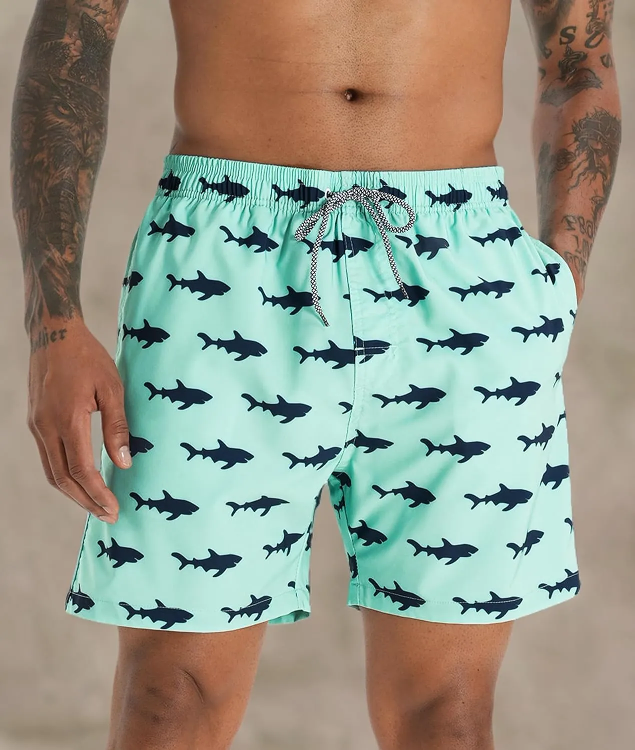 APTRO Men's Swim Trunks with Compression Liner 5 Inch Bathing Suit Beach Swimsuits