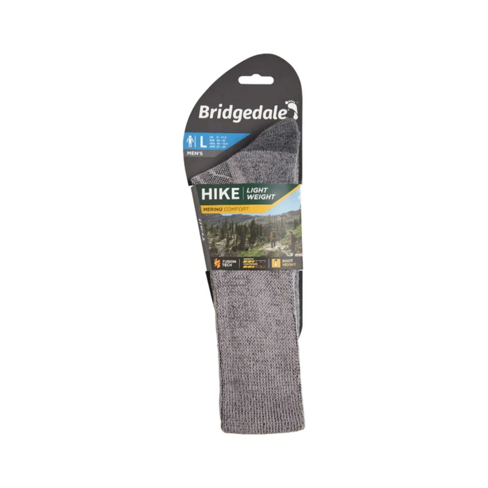 Bridgedale Mens Hike Lightweight Merino Comfort Boot  Socks