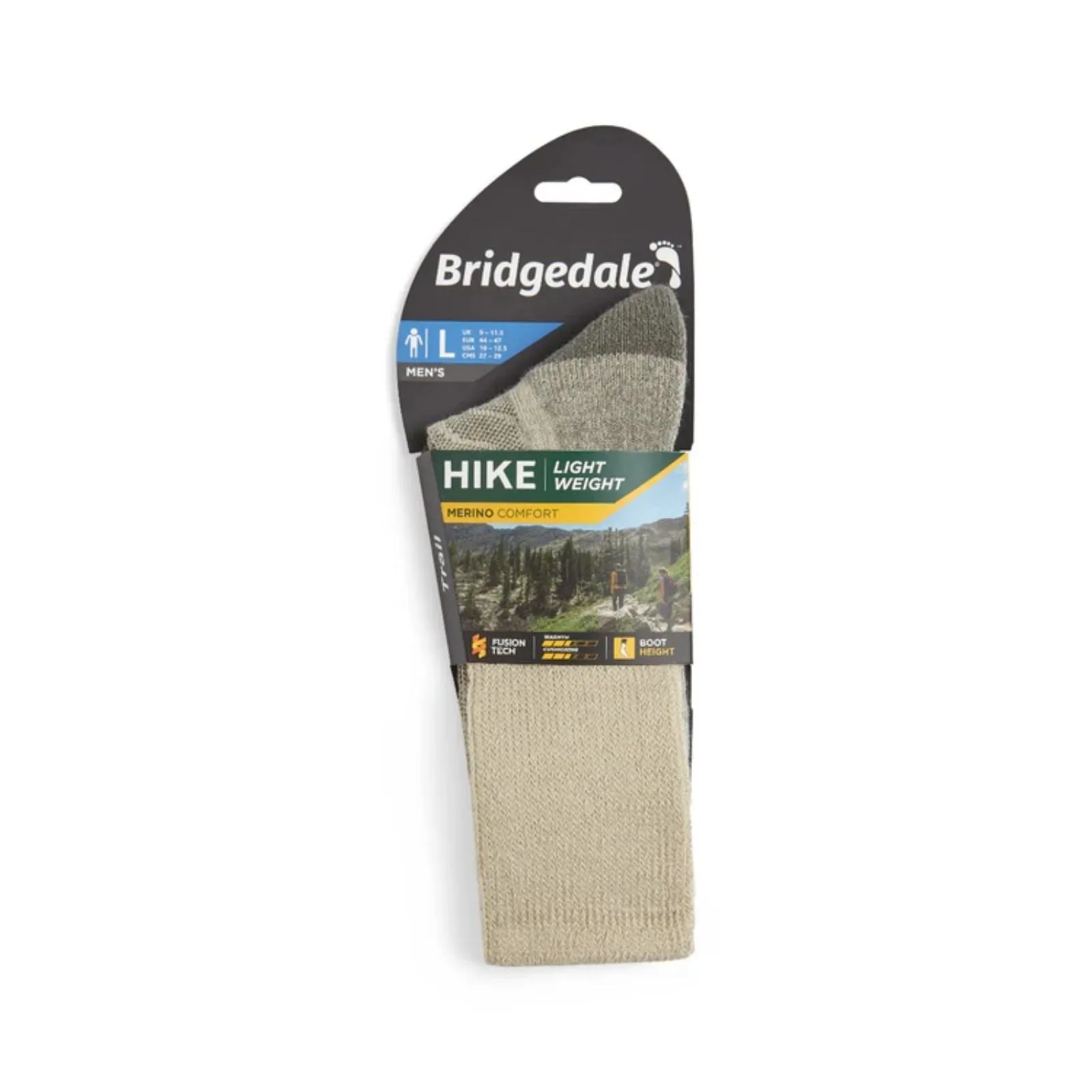 Bridgedale Mens Hike Lightweight Merino Comfort Boot  Socks