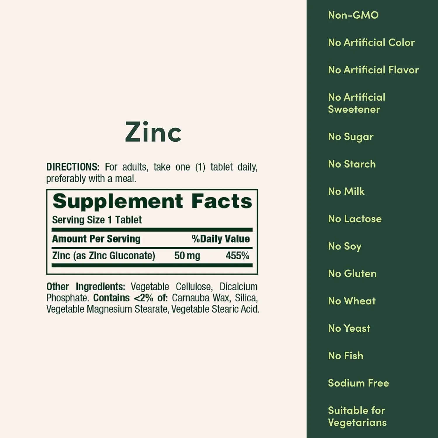 Natures Bounty Zinc 50mg, Immune Support & Antioxidant Supplement, Promotes Skin Health 250 Caplets