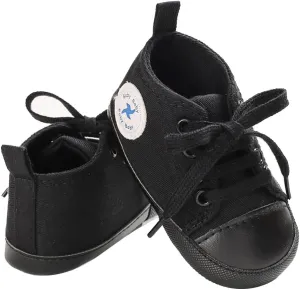 Sekantrol Unisex Baby Girls Boys Shoes Infant Soft Sole Canvas Newborn First Walkers High Top Anti-Slip Sneakers
