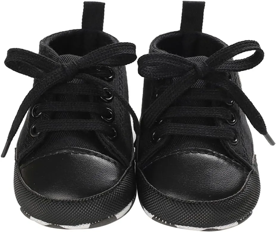 Sekantrol Unisex Baby Girls Boys Shoes Infant Soft Sole Canvas Newborn First Walkers High Top Anti-Slip Sneakers