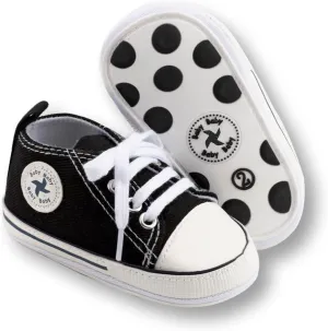 Sekantrol Unisex Baby Girls Boys Shoes Infant Soft Sole Canvas Newborn First Walkers High Top Anti-Slip Sneakers