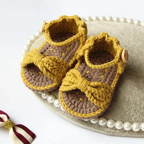 Summer Bowknot Cotton Weave Princess Sandals