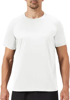 Workout Mens Shirts - Casual Black Quick Dry Moisture Wicking T-Shirts Crew Neck Short Sleeve for Gym Athletic Running